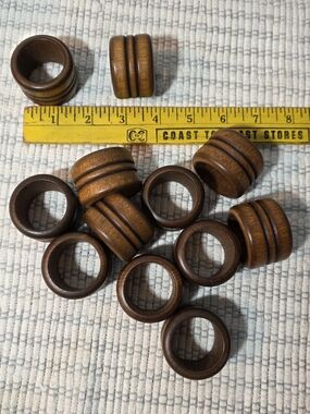 Wooden Curtain Rings - Brown Napkin Rings Set